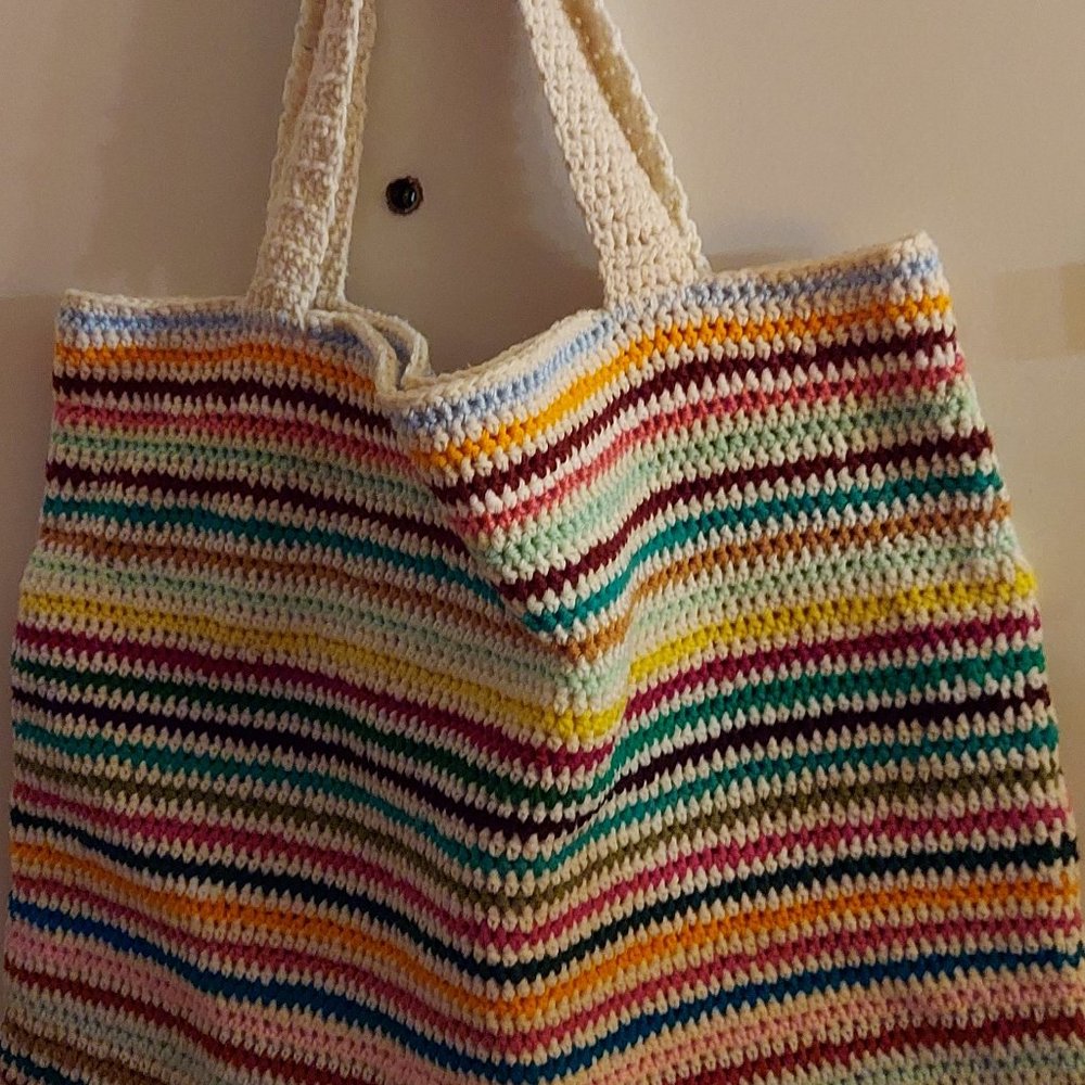 Honey Scrap Tote/Market Bag, 24 inches wide, 18 inches deep, 12 inch strap